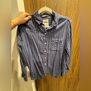 Aerie Blue Stripe Button-Up Shirt